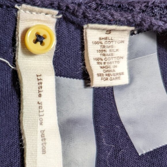 ANTHROPOLOGIE LITTLE YELLOW BUTTON Cotton and Silk Crochet Lace Embroidered Top - Picture 2 of 14